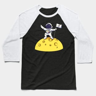 Astronaut Holding Flag On Moon Baseball T-Shirt